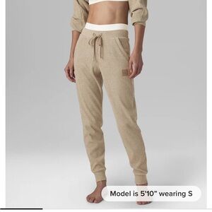 ALO Yoga Tan Ribbed Track Pants